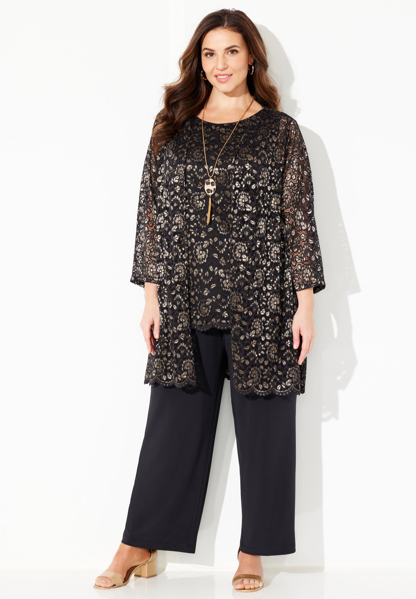 Luna Lace 3-Piece Pant Set image number 0