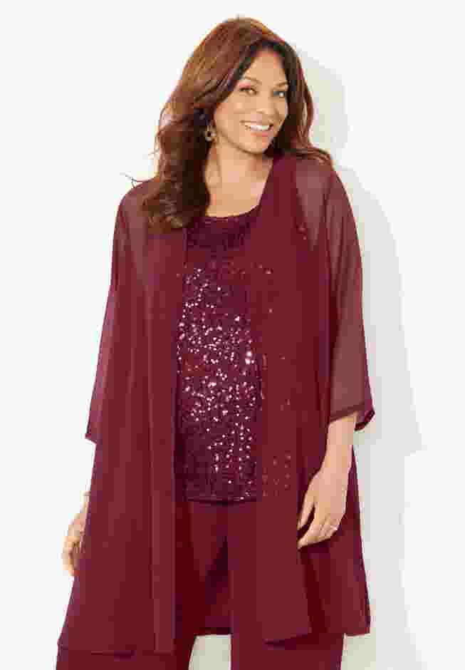 3-Piece Sequin Tank Pant Set image number 3