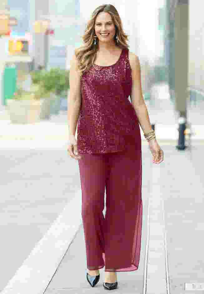3-Piece Sequin Tank Pant Set image number 4