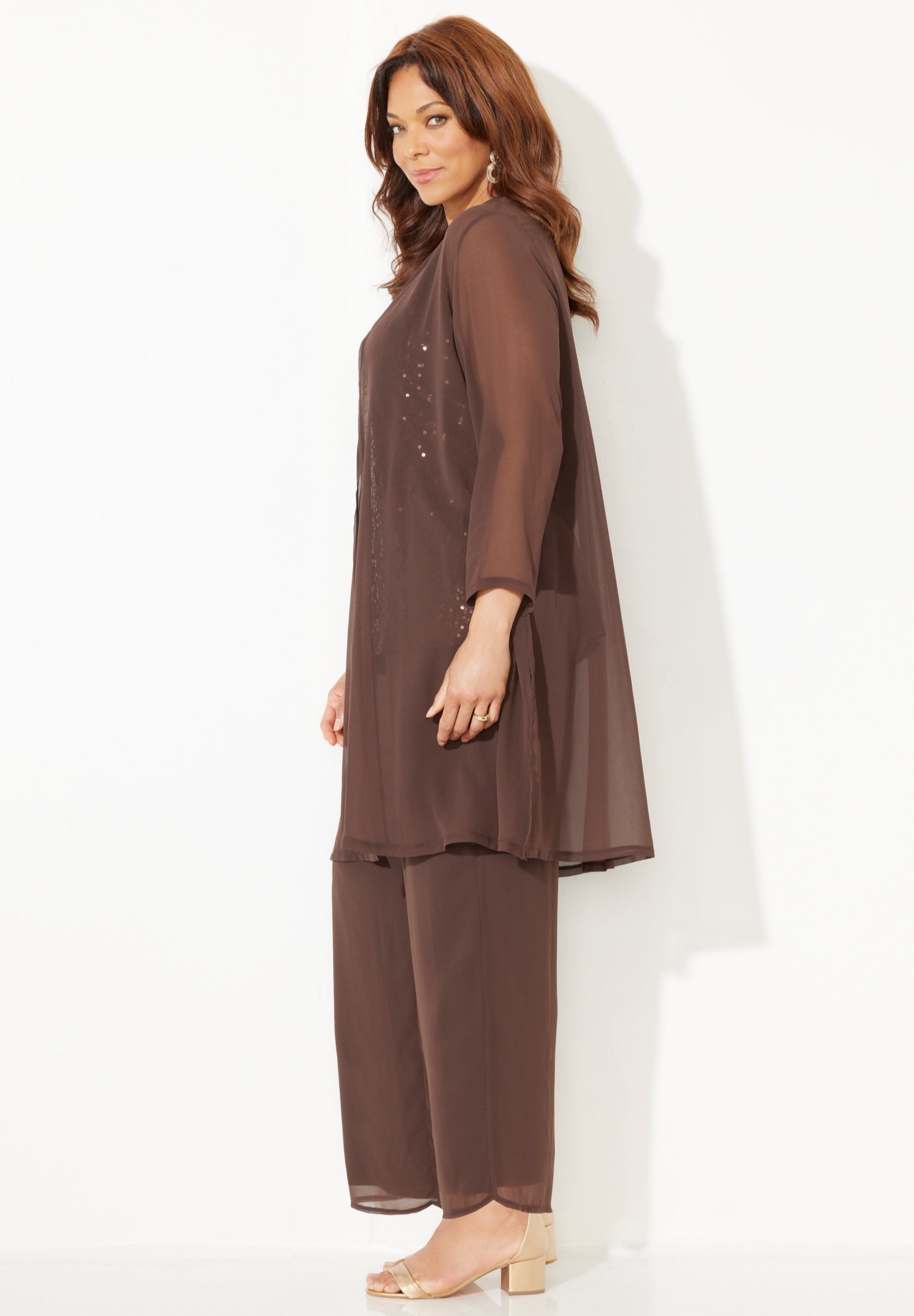 3-Piece Sequin Tank Pant Suit image number 2