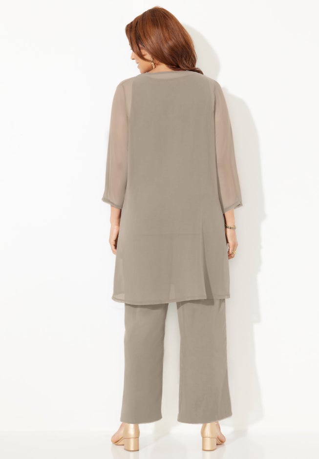 3-Piece Sequin Tank Pant Suit image number 1