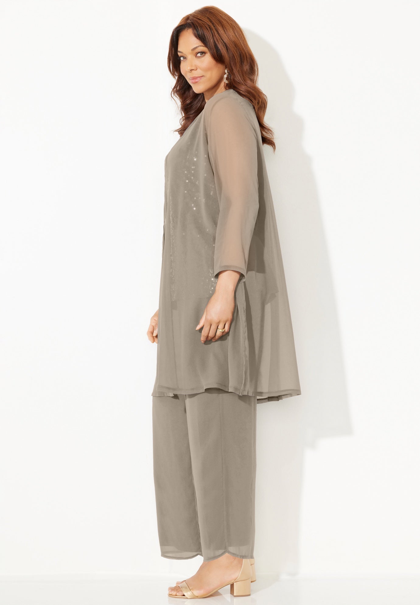 3-Piece Sequin Tank Pant Suit image number 2