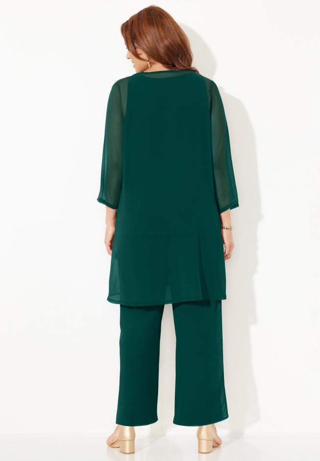 3-Piece Sequin Tank Pant Suit image number 2