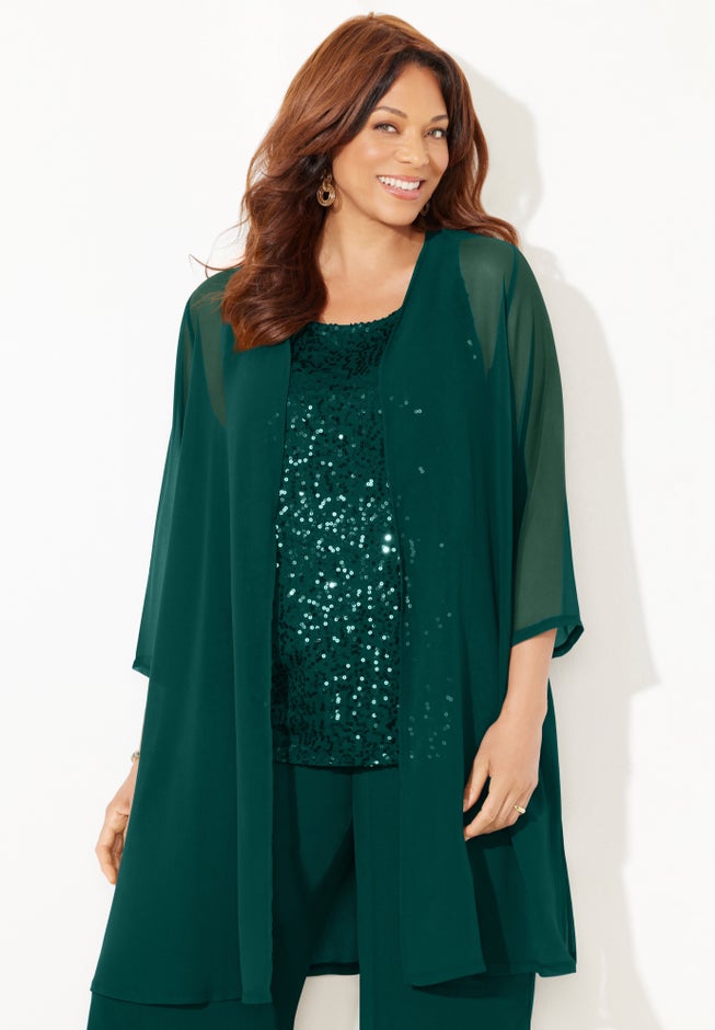 3-Piece Sequin Tank Pant Suit image number 4