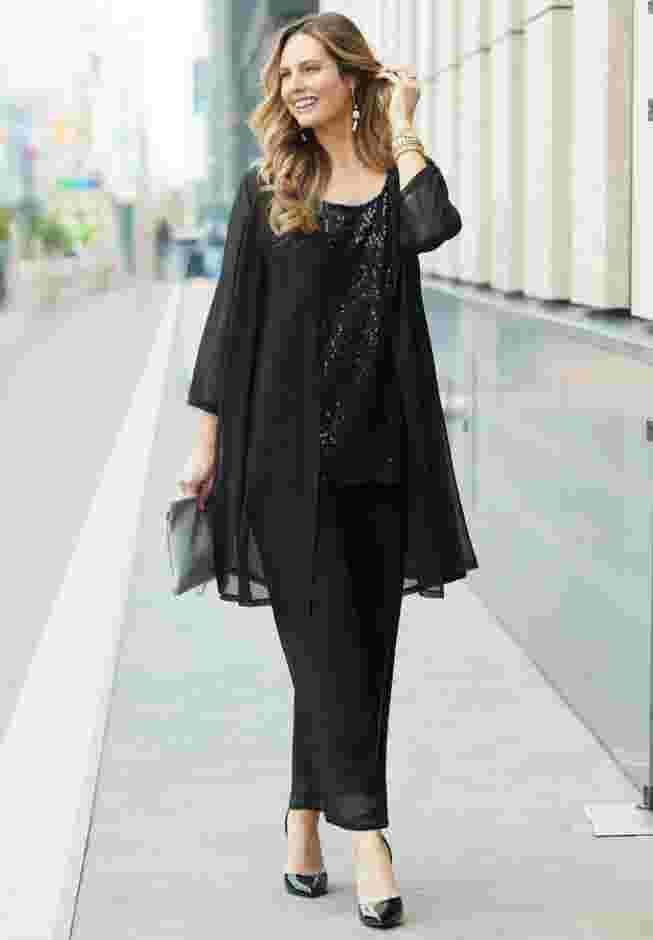 3-Piece Sequin Tank Pant Set image number 0