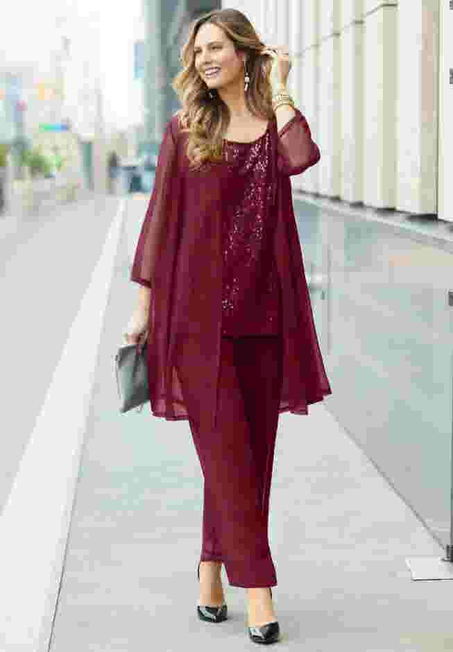 3-Piece Sequin Tank Pant Set image number 0