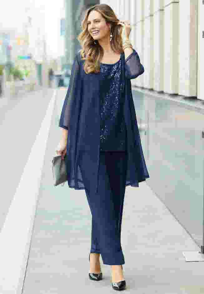3-Piece Sequin Tank Pant Set image number 0