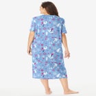 V-Neck Short Sleeve Midi Cotton Sleep Shirt image number null