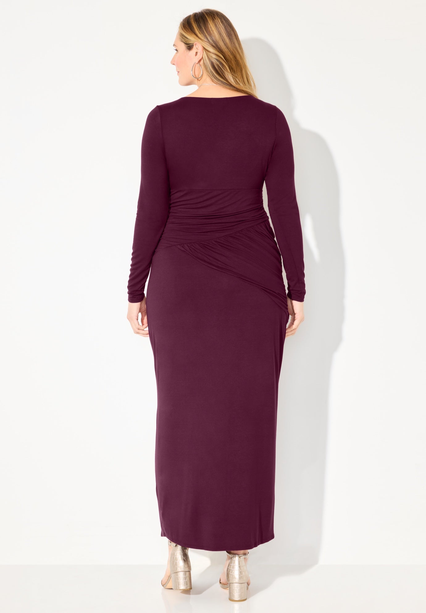 Curvy Collection Draped Midi Dress image number 1