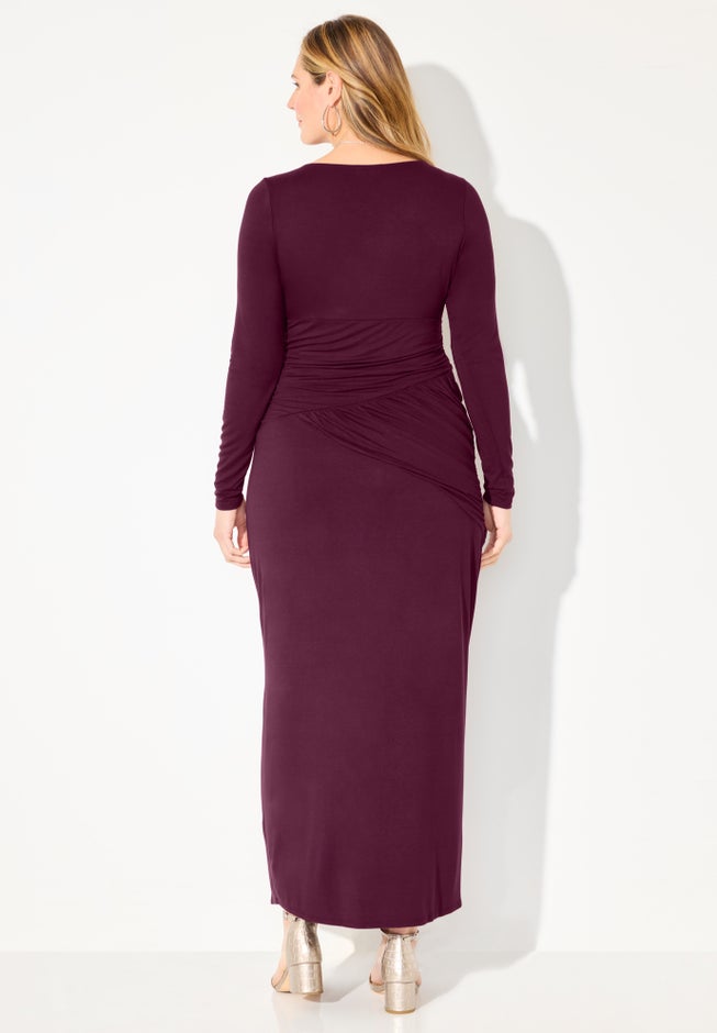 Curvy Collection Draped Midi Dress image number 1