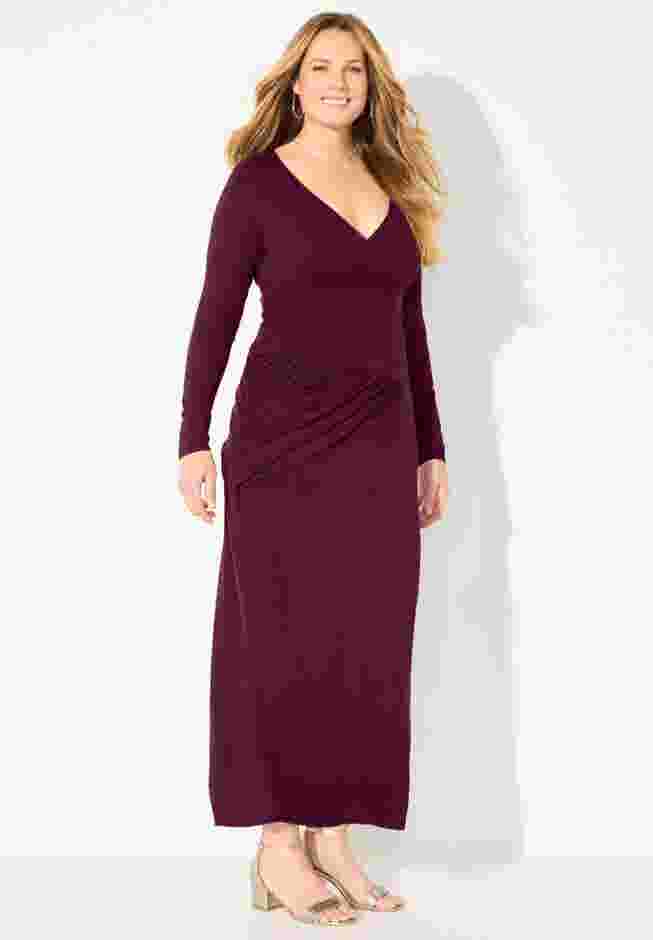 Curvy Collection Draped Midi Dress image number 2