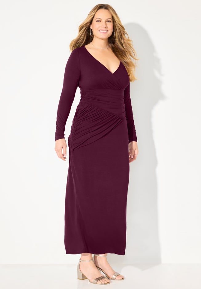 Curvy Collection Draped Midi Dress image number 2