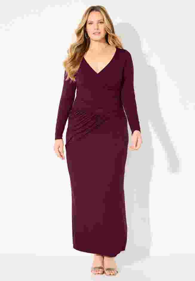 Curvy Collection Draped Midi Dress image number 0