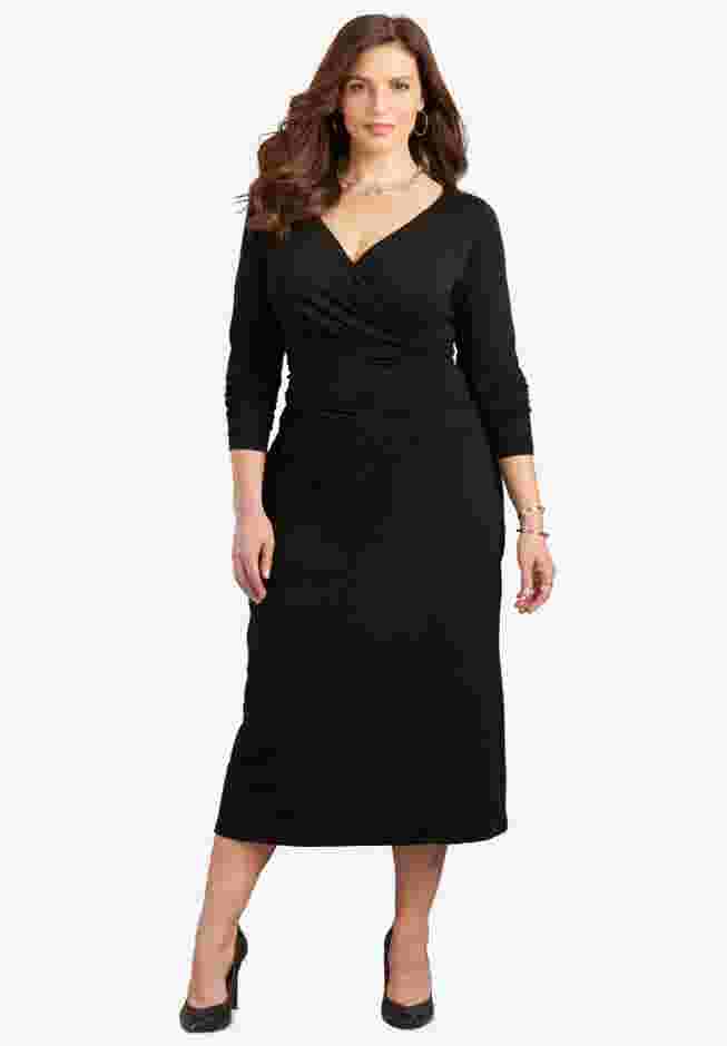 Curvy Collection Draped Midi Dress image number 0