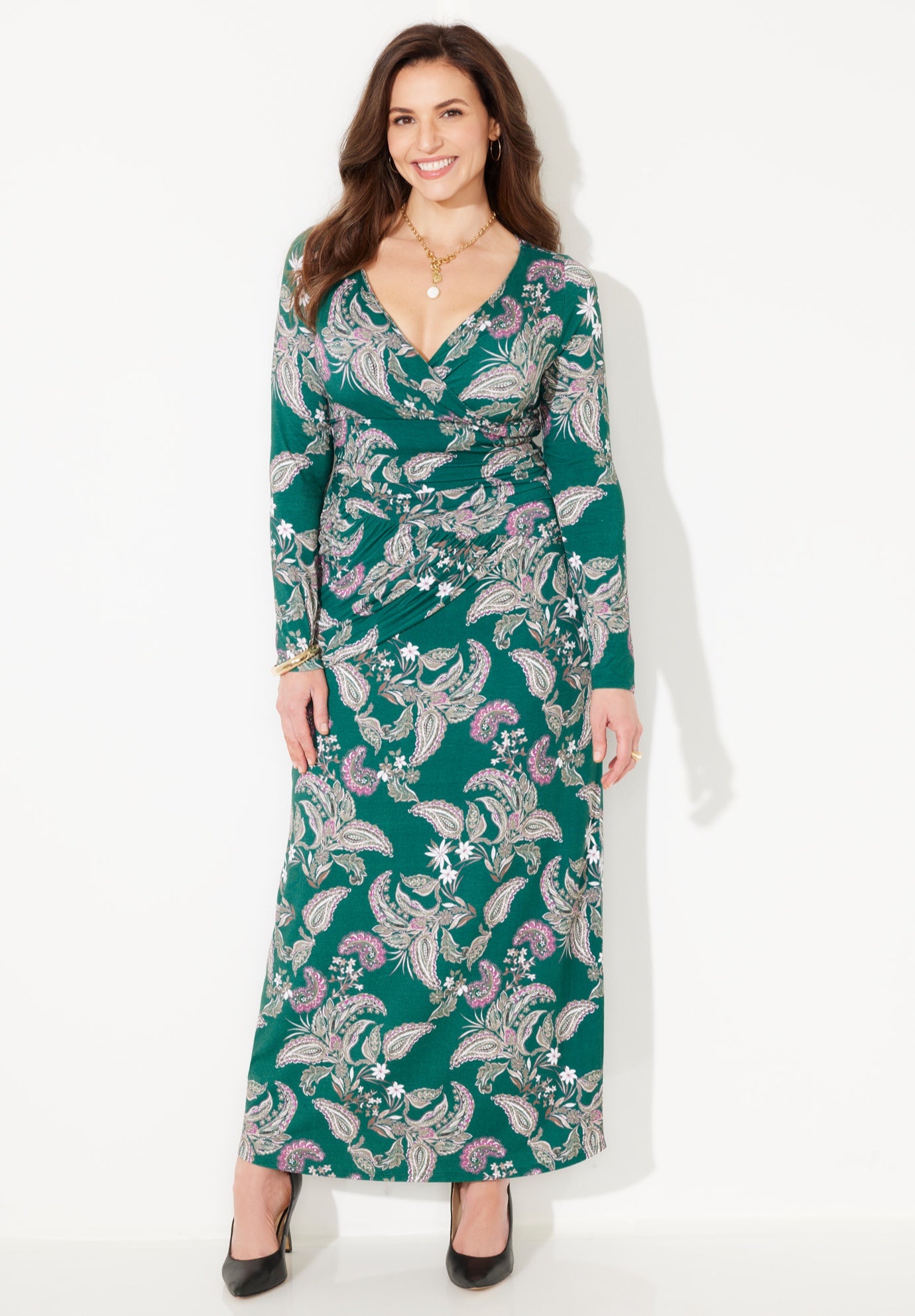 Curvy Collection Draped Midi Dress image number 0