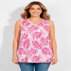 Perfect Printed Sleeveless Shirred V-Neck Tunic image number null