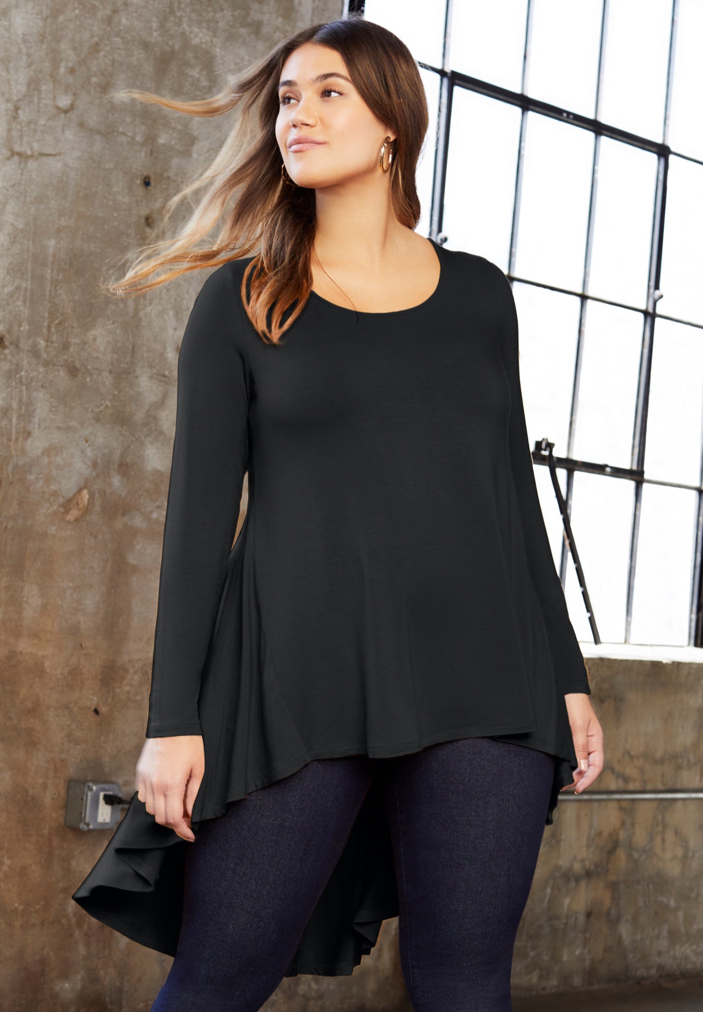 Long-Sleeve High-Low Tunic image number 0