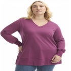 V-Neck French Terry Sweatshirt image number null