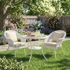 Roma Hand-Woven Resin Wicker Stacking Chair with Toss Pillow & Seat Cushion image number 1
