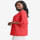 Linen V-Neck Embroidered Tunic image number null