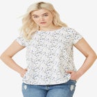 Cotton Jersey Slub Cap Sleeve Trapeze Tee image number null