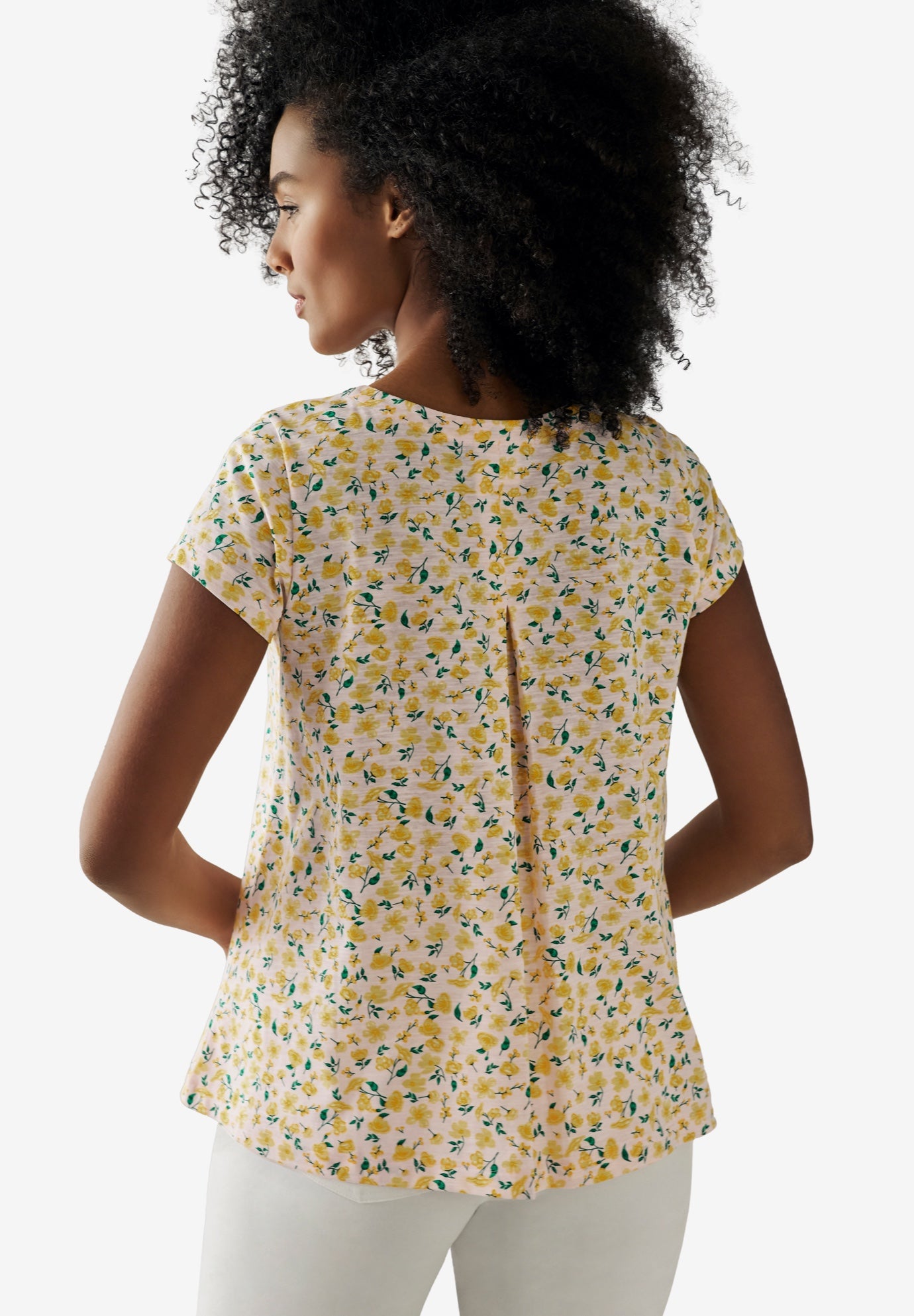 Cotton Jersey Slub Cap Sleeve Trapeze Tee image number 1