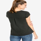 Cotton Jersey Slub Cap Sleeve Trapeze Tee image number null