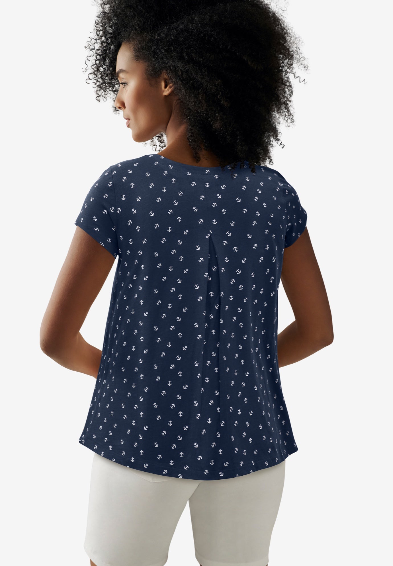 Cotton Jersey Slub Cap Sleeve Trapeze Tee image number 1