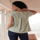 Cotton Jersey Slub Cap Sleeve Trapeze Tee image number null