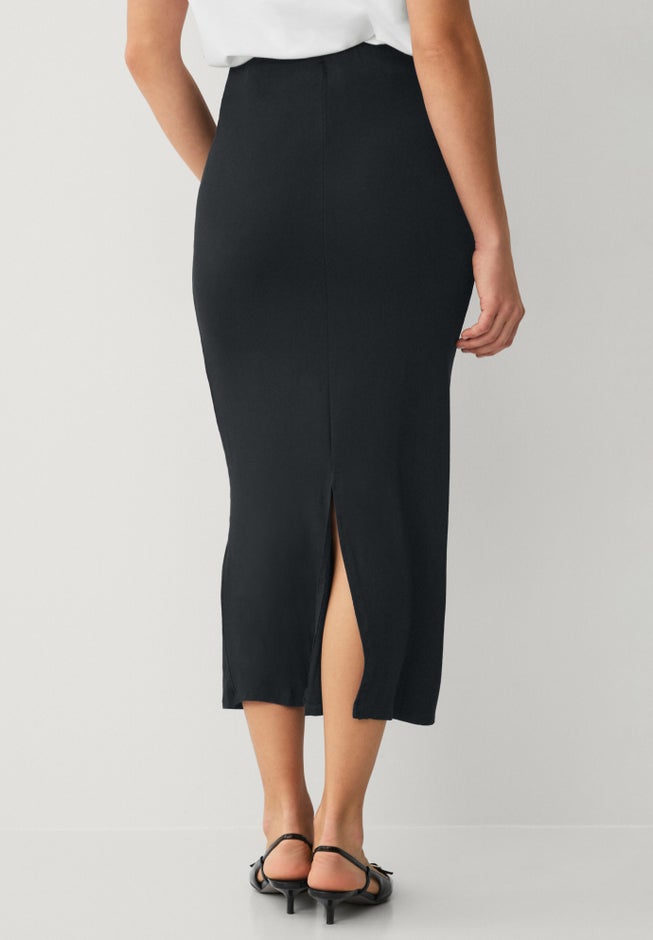 Stretch Knit Pull On A Line Maxi Skirt image number 1