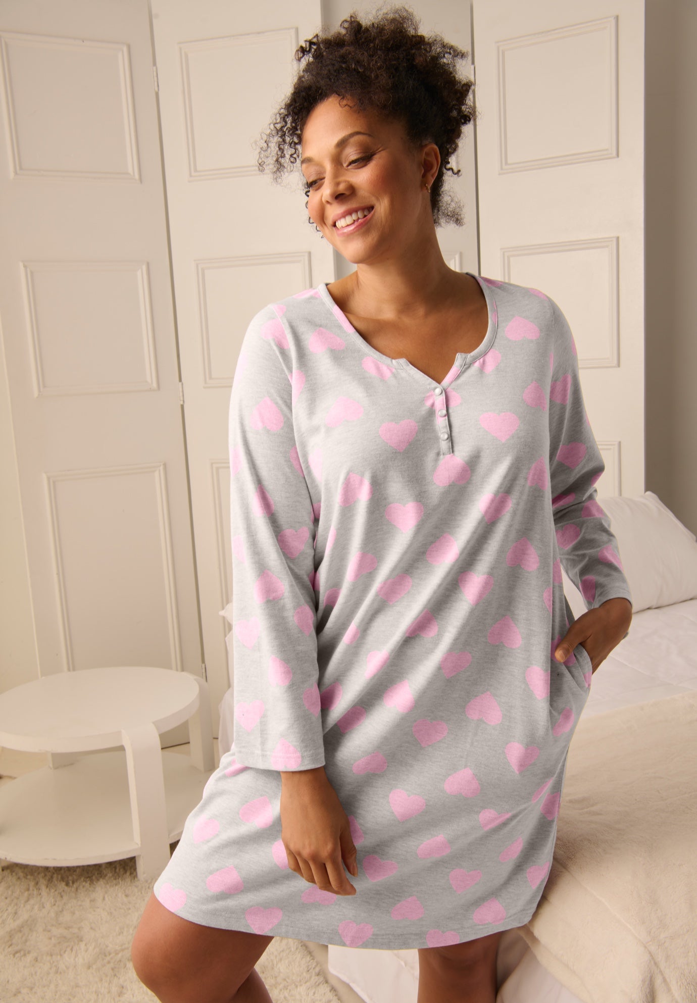 Dreams & Co.&reg; Henley Sleepshirt image number 0