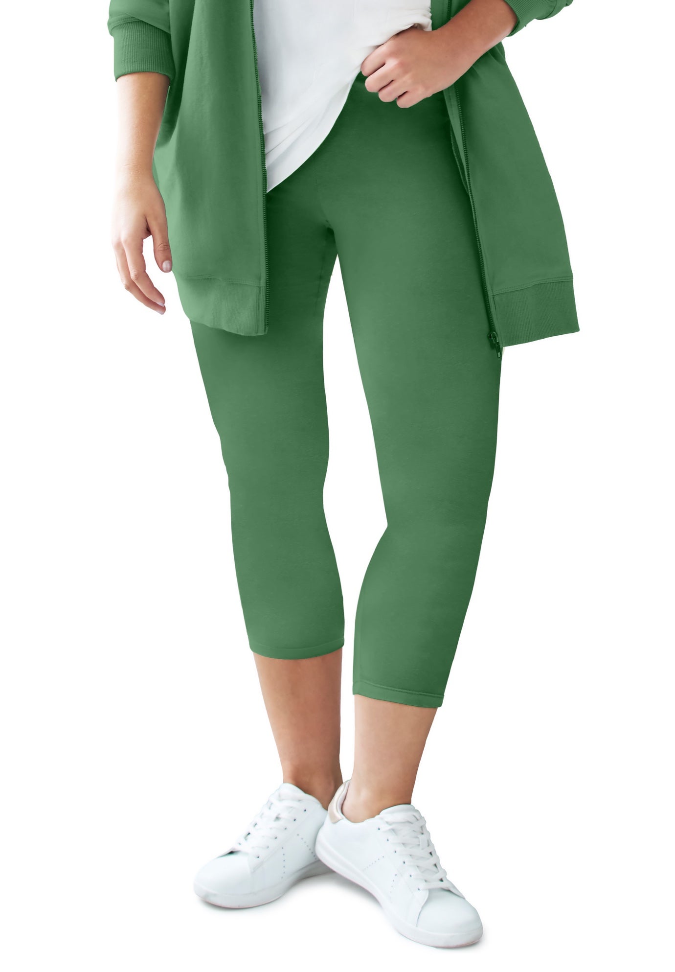Cotton Spandex Capri Length Leggings image number 0