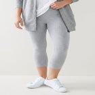 Cotton Spandex Elastic Waist Capri Leggings image number 0