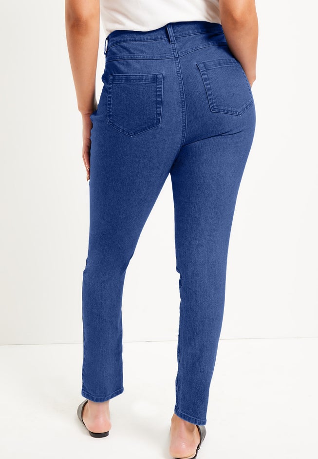 Bottom June Figure-Defining June Fit Skinny Jeans, Medium Blue | Catherines