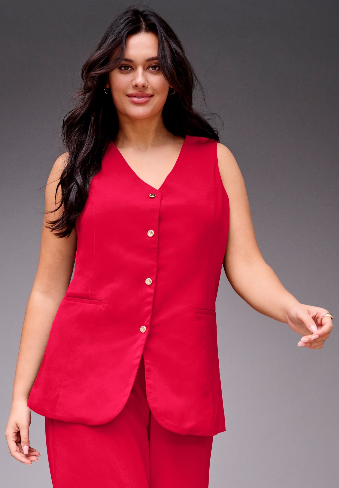 Button Front Vest image number 0