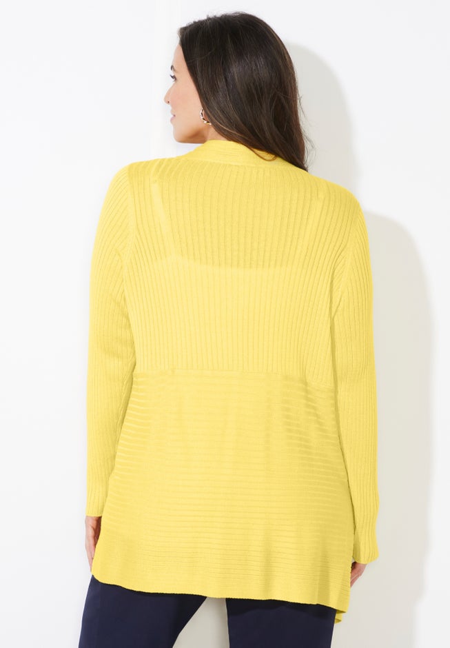 Mixed Rib Drape Cardigan image number 1