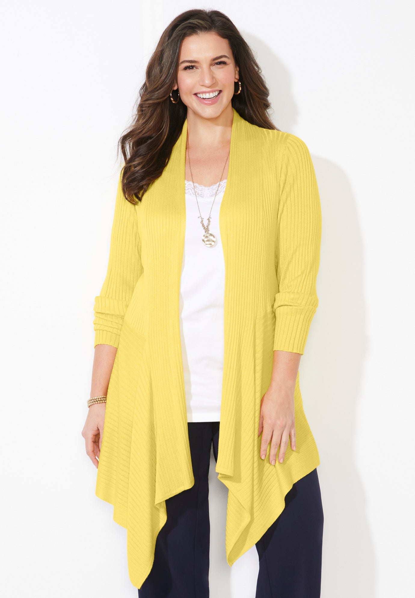 Mixed Rib Drape Cardigan image number 0