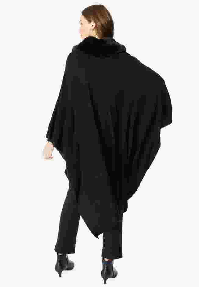 Faux Fur-Trimmed Shawl image number 1