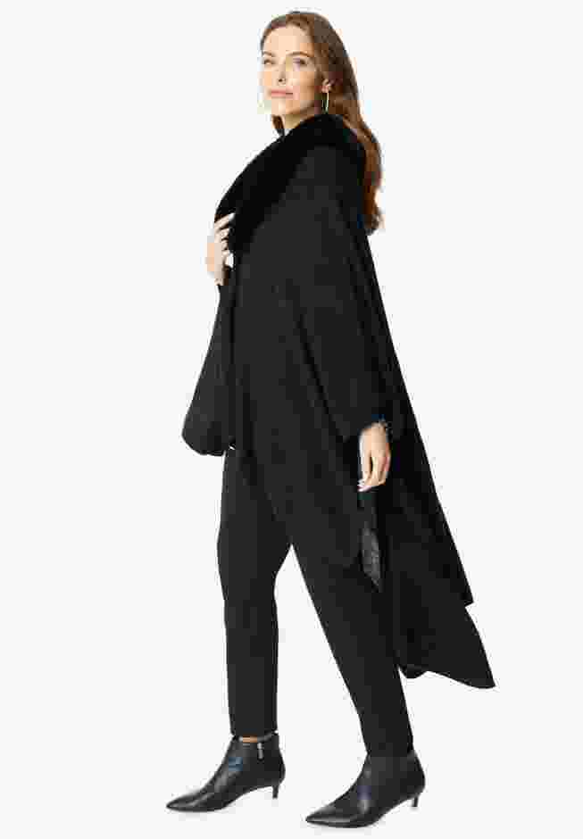 Faux Fur-Trimmed Shawl image number 2