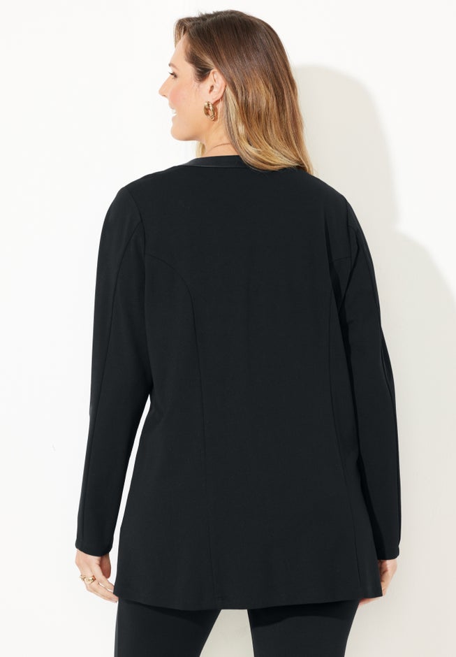 Black Label Zip Front Ponte Jacket image number 1