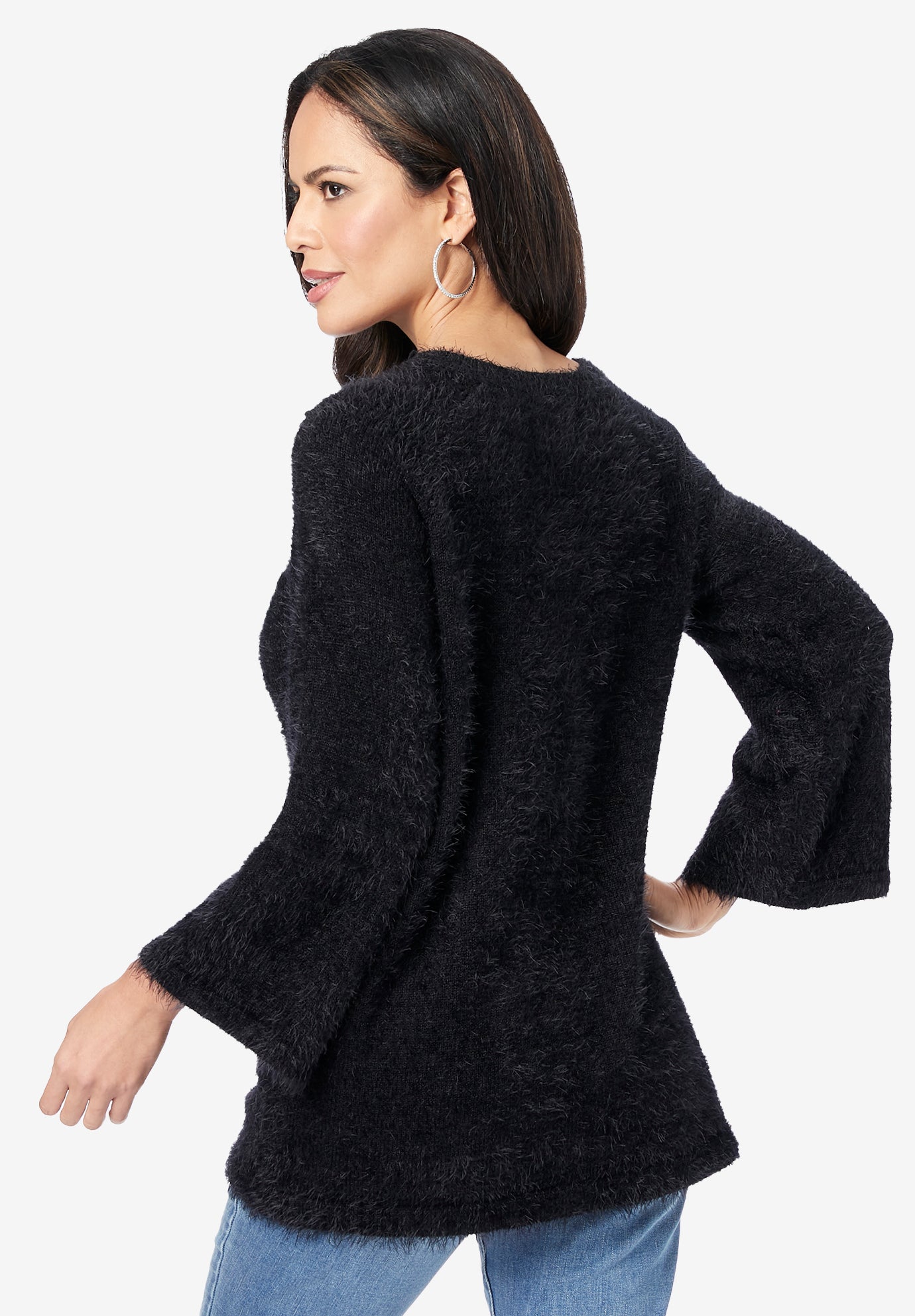 Eyelash Lace Neck Sweater image number 1