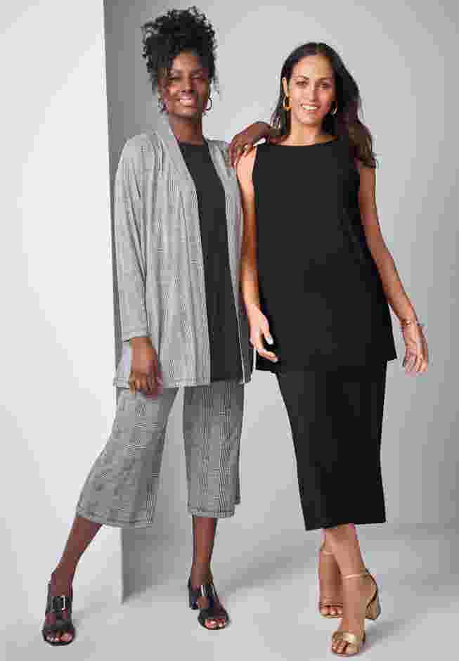 Stretch Knit Wide Leg Crop Pant image number 3