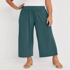 Stretch Knit Wide Leg Crop Pant image number null