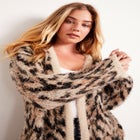 Leopard-Print Eyelash Cardigan image number null