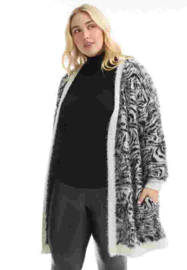 Leopard-Print Eyelash Cardigan image number 2
