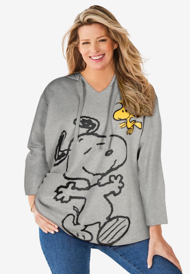 Peanuts Women's Hooded Sweatshirt Snoopy and Woodstock image number null
