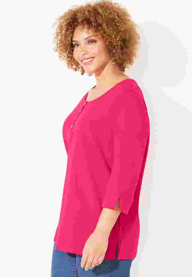 Liz&Me® Knit Henley Top image number 2