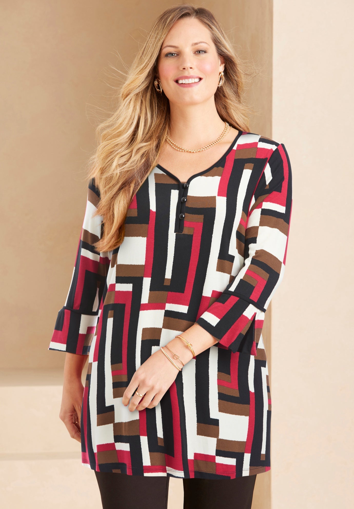 Liz&Me&reg; Henley Top image number 0