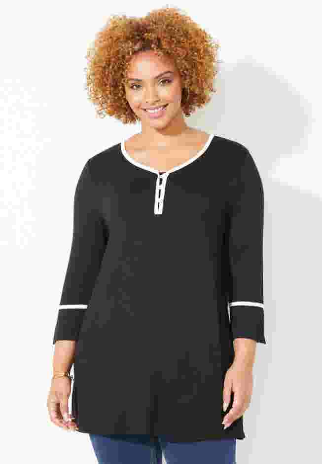 Liz&Me® Henley Top image number 0