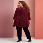 AnyWear Velvet Burnout Cascade Cardigan image number 1